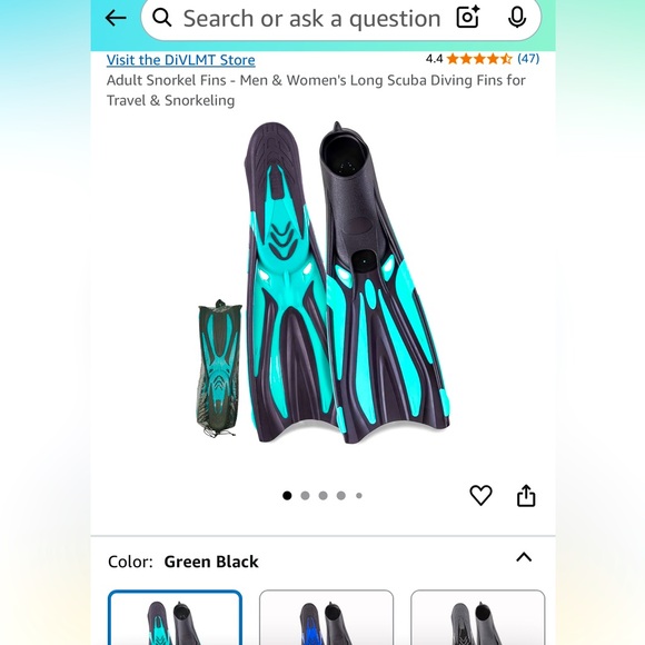 Women’s Snorkeling Scuba Diving Swimming Flipper Fins - Picture 1 of 4